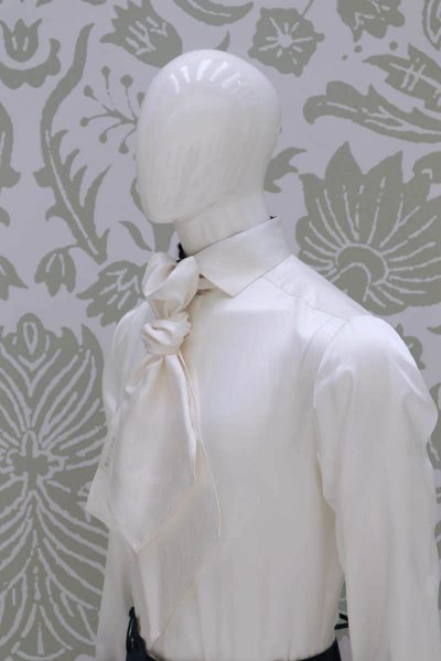 Plastron bianco abito da sposo fashion verde blu made in Italy 100% by Cleofe Finati