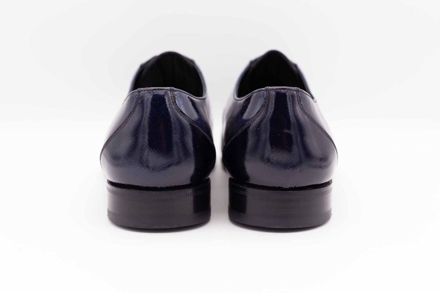 Navy blue shoe slippers fashion lightning blue wedding suit 100% made in Italy by Cleofe Finati