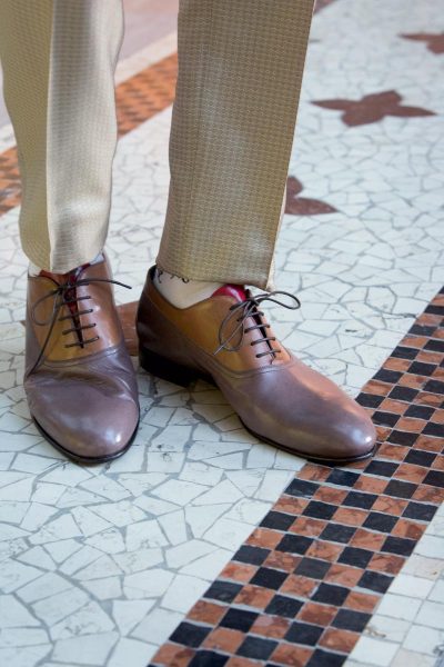 Taupe and caramel lace-up shoes glamour men’s suit ochre and honey 100% made in Italy by Cleofe Finati
