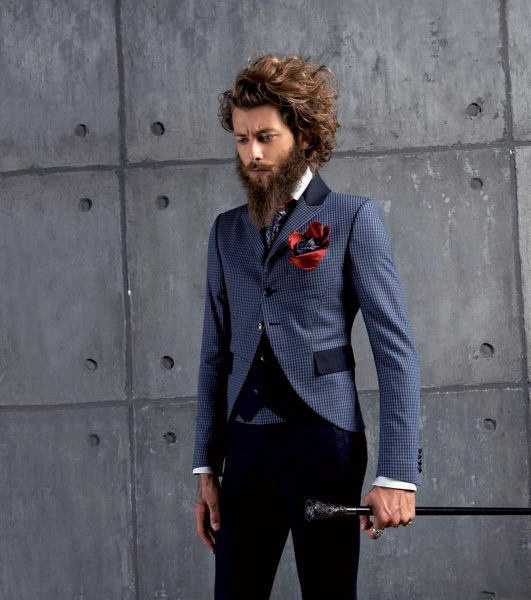 Red and black lace-up shoes glamour men’s suit blue grey 100% made in Italy by Cleofe Finati