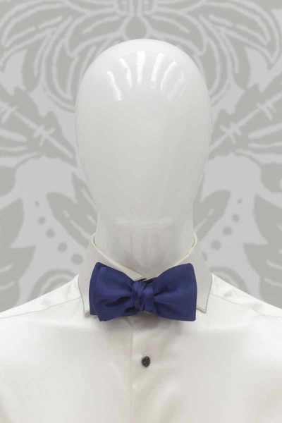 Blue dandy bow tie glamour men’s suit 100% grey green blue made in Italy by Cleofe Finati