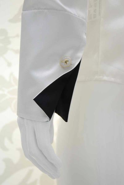 Cream shirt glamour men's suit black and silver white 100% made in Italy by Cleofe Finati