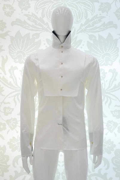 Cream shirt glamour men's suit black and silver white 100% made in Italy by Cleofe Finati