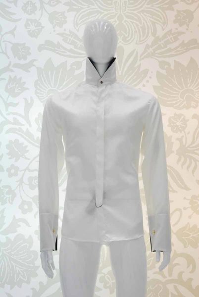 Cream shirt glamour men's suit silver white and black 100% made in Italy by Cleofe Finati