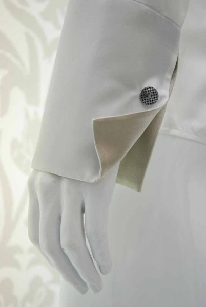 Cream shirt glamour men's suit white and black 100% made in Italy by Cleofe Finati