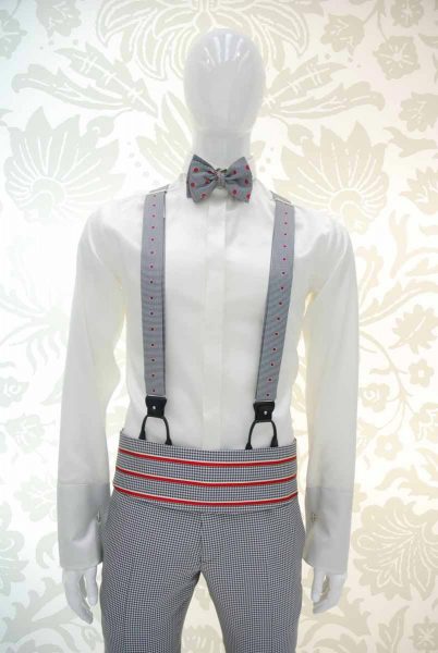 Fabric belt band glamour men’s suit white and black 100% made in Italy by Cleofe Finati
