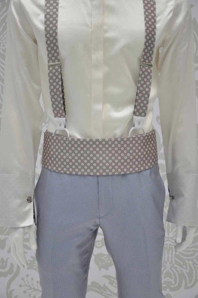 Sand cream fabric band belt glamour men’s suit white and sand 100% made in Italy by Cleofe Finati