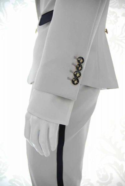 Tuxedo jacket for men, glamour white, silver and black 100% made in Italy by Cleofe Finati