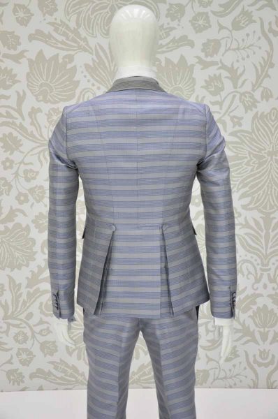 Prince of Wales glamorous men’s suit jacket blue white and black 100% made in Italy by Cleofe Finati