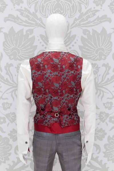 Waistcoat vest glamour men's suit fire red 100% made in Italy by Cleofe Finati