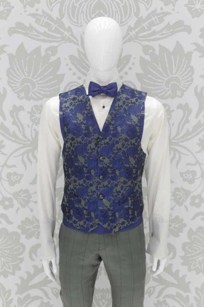 Waistcoat vest glamour men's suit grey green blue 100% made in Italy by Cleofe Finati