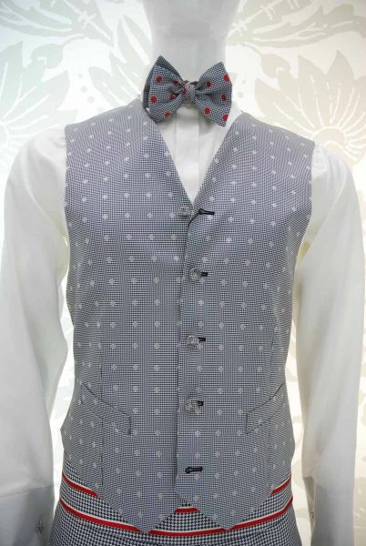 Glamour men's suit hound’s tooth white and black 100% made in Italy by Cleofe Finati