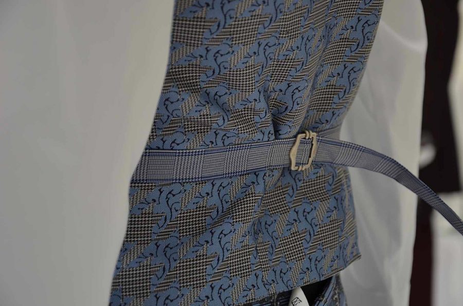 Waistcoat vest glamour men's suit blue white and black 100% made in Italy by Cleofe Finati