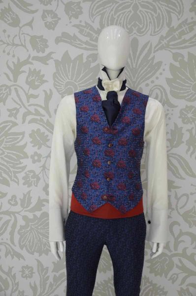 Waistcoat vest glamour men's suit midnight blue 100% made in Italy by Cleofe Finati