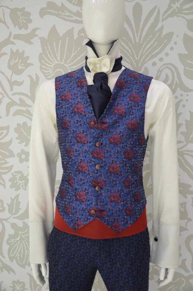 Waistcoat vest glamour men's suit midnight blue 100% made in Italy by Cleofe Finati