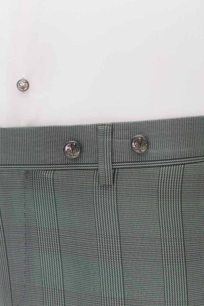 Glamorous grey green blue luxury men's suit trousers 100% made in Italy by Cleofe Finati