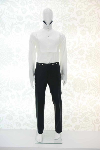 Glamour men's suit trousers black and silver white 100% made in Italy by Cleofe Finati