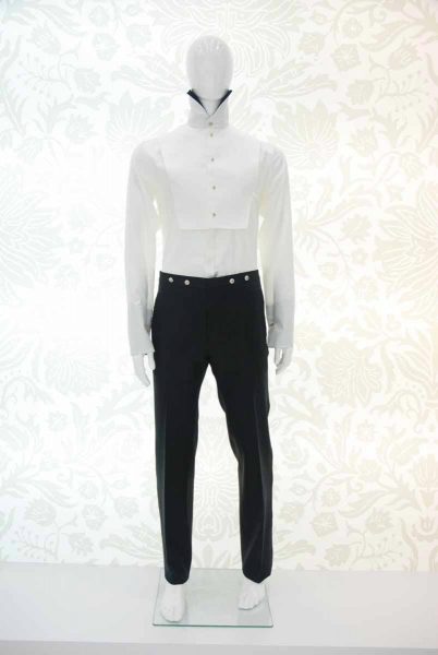 Glamour men's suit trousers black and silver white 100% made in Italy by Cleofe Finati