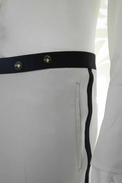 Glamour men's suit trousers silver white and black 100% made in Italy by Cleofe Finati