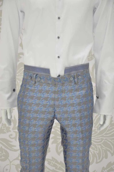 Glamour men's suit trousers blue white black 100% made in Italy by Cleofe Finati