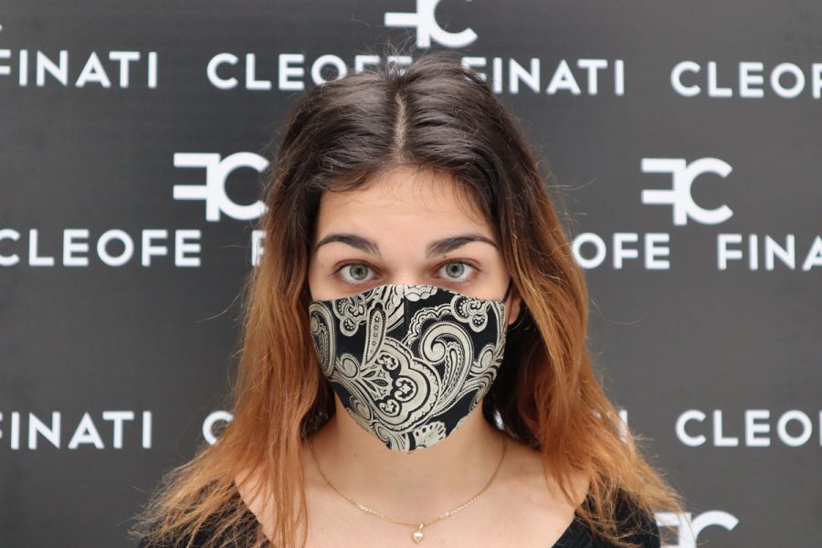 Calla silk mask by Cleofe Finati