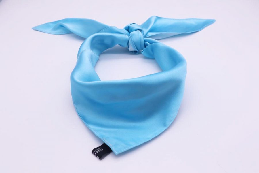 Silk light blue Headband & Hair Bandana Made in Italy for man and woman Ninfea by Cleofe Finati