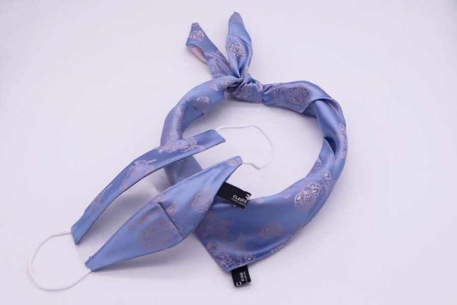 Silk light blue Headband & Hair Bandana Made in Italy Ortensia by Cleofe Finati