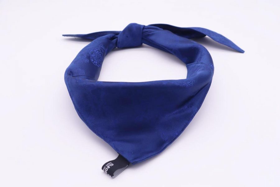 Bandana per capelli uomo donna blu in seta glamour Fiordaliso by Cleofe Finati
