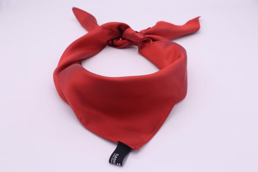 Bandana per capelli uomo donna in seta rossa Made in Italy 100% Ibisco by Cleofe Finati
