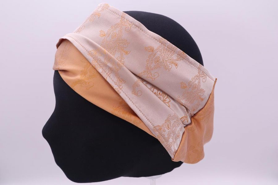Silk beige and ocher Hair Band Made in Italy Narciso by Cleofe Finati