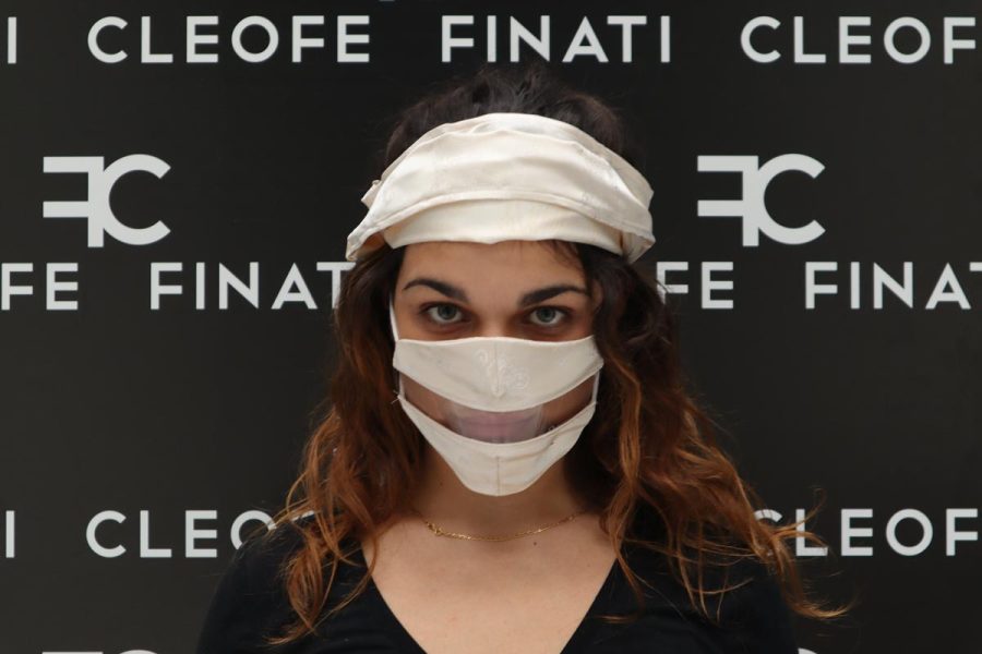 Silk white Deaf-friendly Mask Biancospino by Cleofe Finati