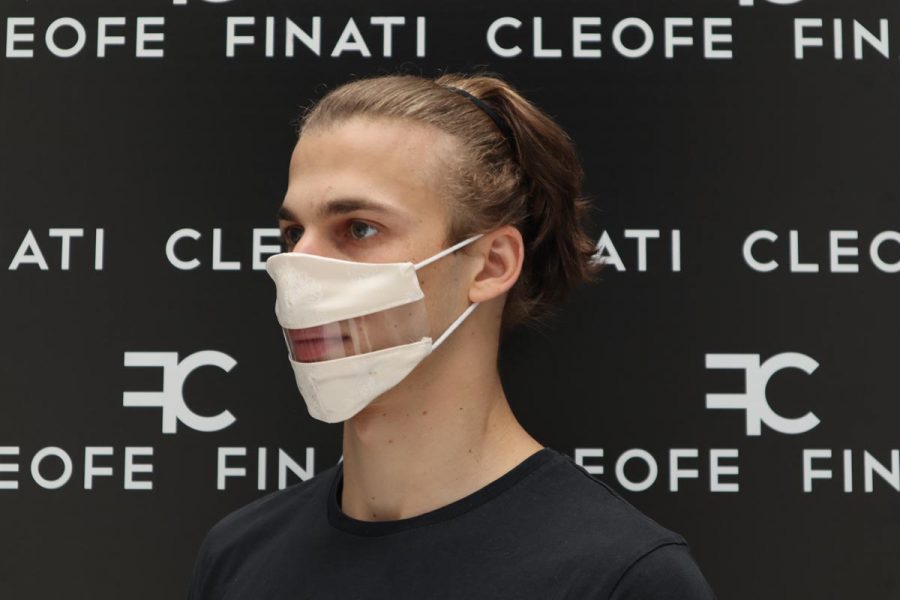 Silk white Deaf-friendly Mask Biancospino by Cleofe Finati