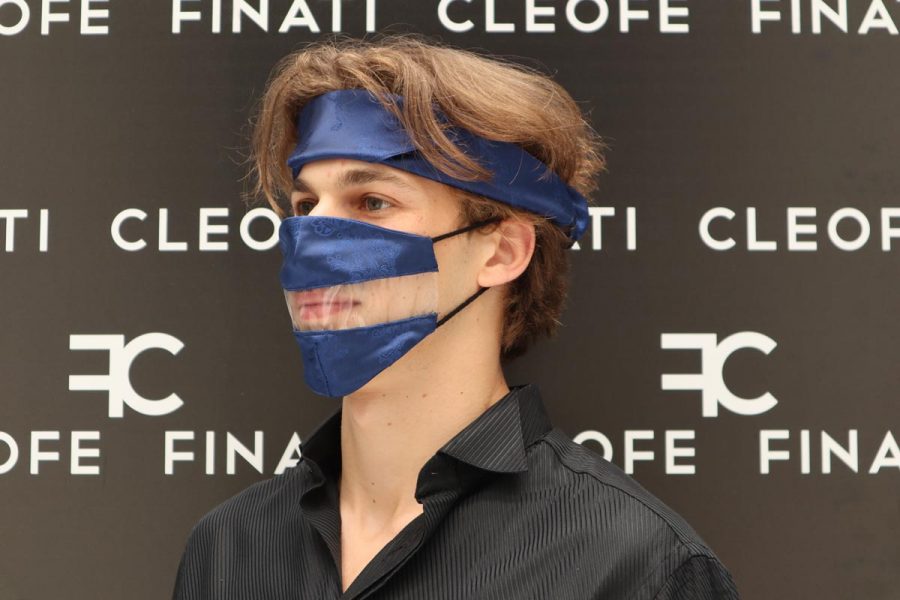 Silk glamorous Deaf-friendly Mask Fiordaliso by Cleofe Finati