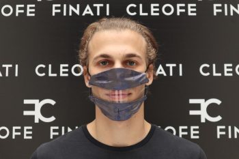 Silk grey Deaf-friendly Mask Maonia by Cleofe Finati