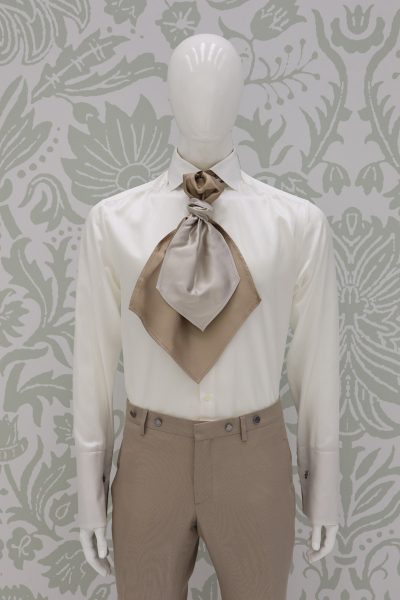 Plastron avorio dorato abito da sposo fashion havana made in Italy 100% by Cleofe Finati