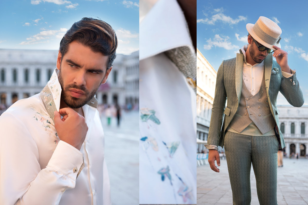 Men's suits tailored with  the highest stylistic research and quality, totally made in Italy Abiti uomo e abiti da sposo Cleofe Finati