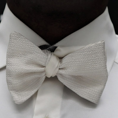 Papillon dandy papillon bianco grigio glamour abito da uomo made in Italy 100% by Cleofe Finati