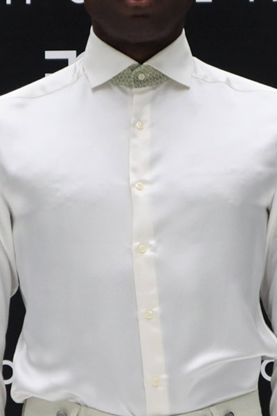 Cream shirt wedding suit fashion white green 100% made in Italy by Cleofe Finati