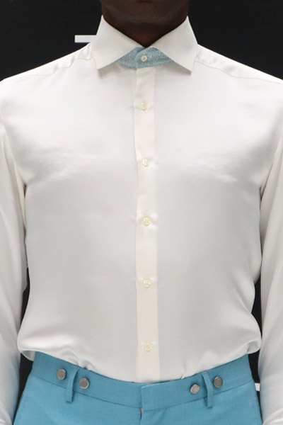 Camicia bianco ottico abito da sposo classico azzurro verde made in Italy 100% by Cleofe Finati