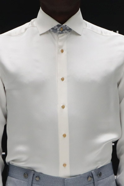 Camicia panna abito da uomo glamour azzurro made in Italy 100% by Cleofe Finati