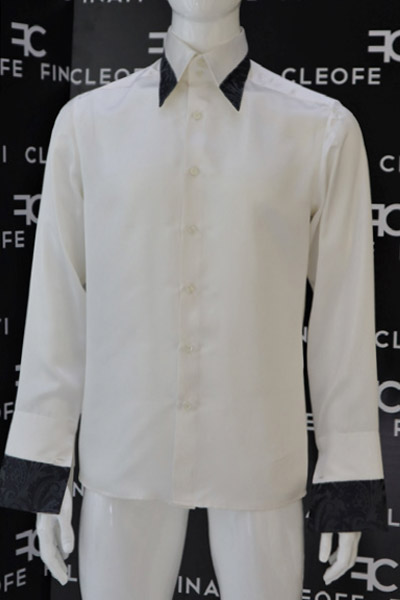 Camicia panna abito da sposo fashion blu made in Italy 100% by Cleofe Finati