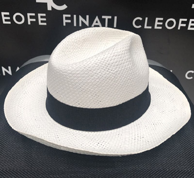 Cappello panama abito da uomo glamour azzurro made in Italy 100% by Cleofe Finati