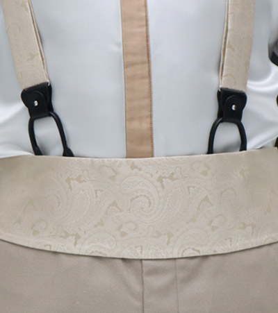 Cintura fascia in tessuto beige abito da sposo corda made in Italy 100% by Cleofe Finati