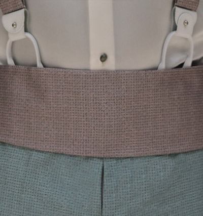 Cintura fascia abito da sposo verde, rosa e azzurro made in Italy 100% by Cleofe Finati