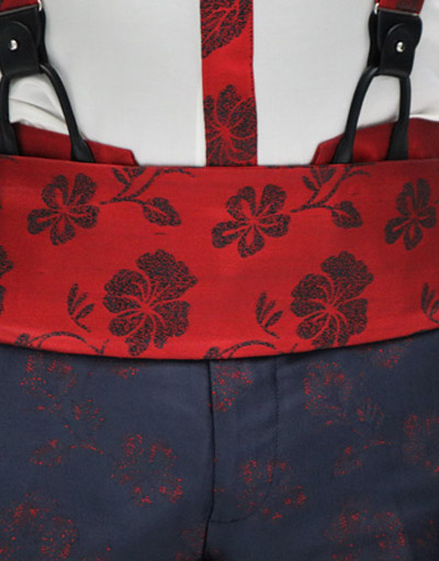 Cintura fascia in tessuto rossa abito da sposo  linea marsina Limited Edition blu made in Italy 100% by Cleofe Finati