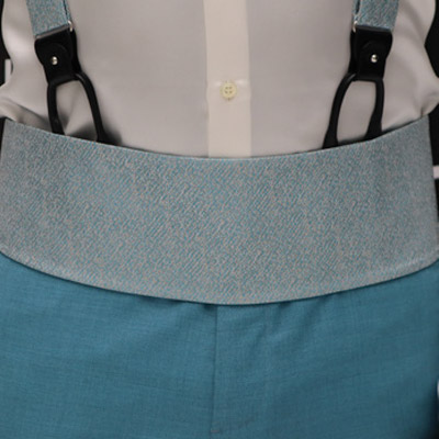 Cintura fascia per abito da sposo classico azzurro verde made in Italy 100% by Cleofe Finati