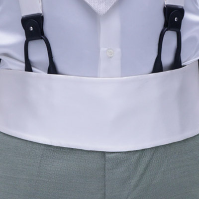 Cintura fascia in tessuto bianca abito da sposo fashion verde limone made in Italy 100% by Cleofe Finati