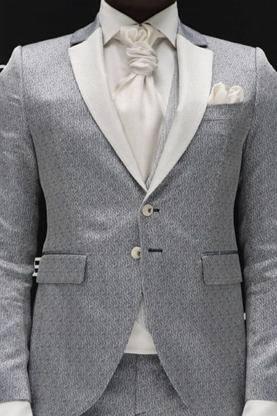 Giacca abito da uomo glamour grigio in micro Pied de Poule made in Italy 100% by Cleofe Finati