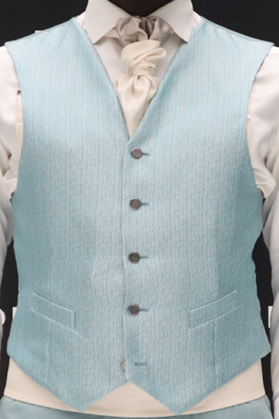 Panciotto gilet gilè abito da sposo classico verde acqua made in Italy 100% by Cleofe Finati