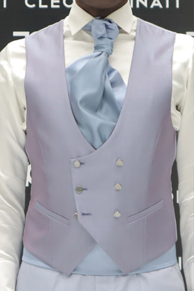 Waistcoat vest dull wedding suits fashion blue sky 100% made in Italy by Cleofe Finati